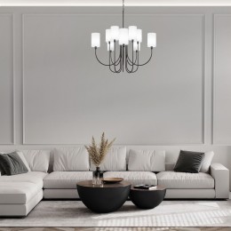 Подвесная люстра с тканевыми абажурами 60164/10 черный Eurosvet