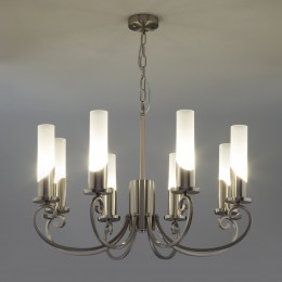 Подвесная люстра со стеклянными плафонами 60117/8 никель Eurosvet