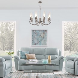 Подвесная люстра со стеклянными плафонами 60117/8 никель Eurosvet