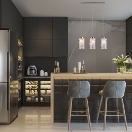 Подвесной светильник со стеклянными плафонами 50002/3 хром Eurosvet