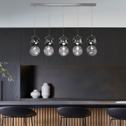 Подвесной светильник со стеклянными плафонами 50091/5 хром/дымчатый Eurosvet