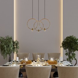 Подвесной светодиодный светильник 50257/3 LED черный/ латунь Eurosvet