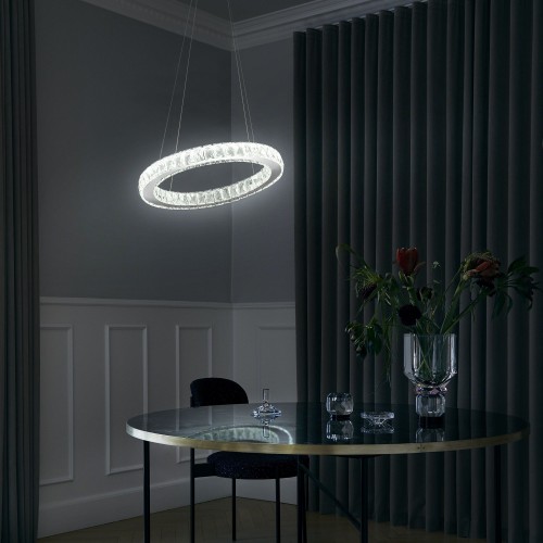 Светодиодная люстра с хрусталем 90023/1 хром Eurosvet