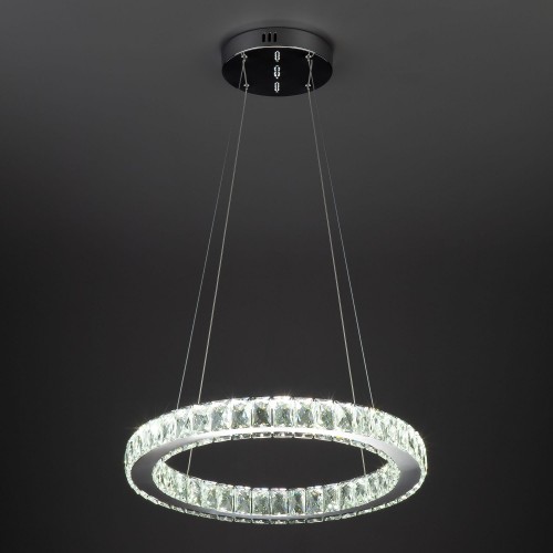 Светодиодная люстра с хрусталем 90023/1 хром Eurosvet