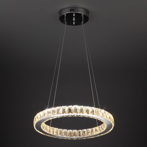 Светодиодная люстра с хрусталем 90023/1 хром Eurosvet