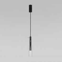 Подвесной светодиодный светильник со стеклянным плафоном 50254/1 LED черный Eurosvet