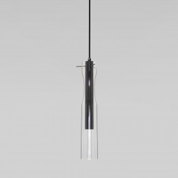 Подвесной светодиодный светильник со стеклянным плафоном 50254/1 LED черный Eurosvet