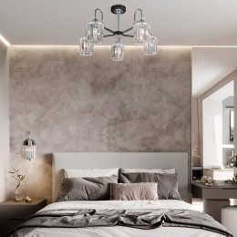 Потолочная люстра с хрусталем 70090/5 графит Eurosvet