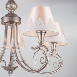 Потолочная люстра с тканевыми абажурами 60069/5 серебро Eurosvet