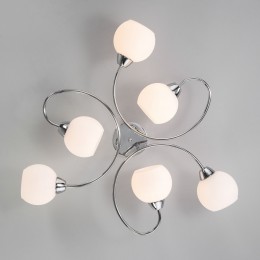 Потолочная люстра со стеклянными плафонами 30136/6 хром Eurosvet