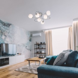 Потолочная люстра со стеклянными плафонами 30136/6 хром Eurosvet