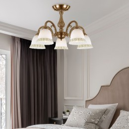 Потолочная люстра со стеклянными плафонами 60107/5 античная бронза Eurosvet