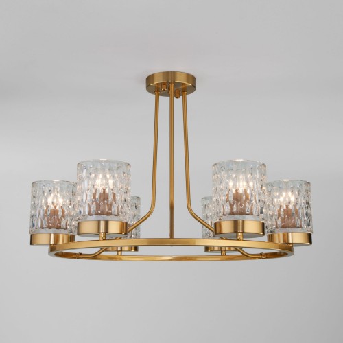 Потолочная люстра со стеклянными плафонами 60127/6 латунь Eurosvet