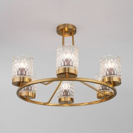Потолочная люстра со стеклянными плафонами 60127/6 латунь Eurosvet