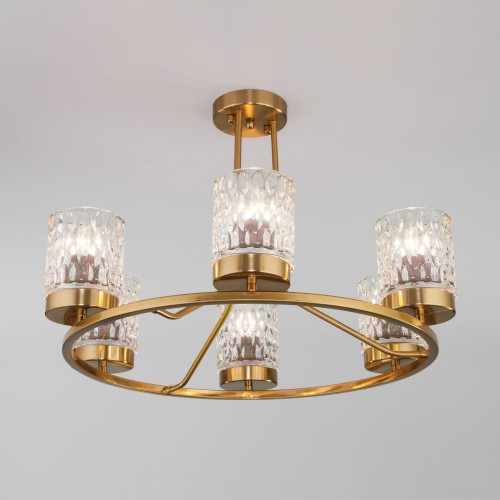 Потолочная люстра со стеклянными плафонами 60127/6 латунь Eurosvet