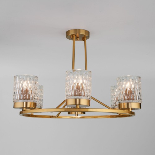 Потолочная люстра со стеклянными плафонами 60127/6 латунь Eurosvet