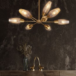 Потолочная люстра со стеклянными плафонами 60140/9 золото Eurosvet