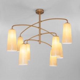 Потолочная люстра со стеклянными плафонами 70137/8 латунь Eurosvet