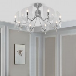 Потолочная люстра со стеклянными рассеивателями 60135/8 хром Eurosvet