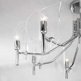 Потолочная люстра со стеклянными рассеивателями 60135/8 хром Eurosvet