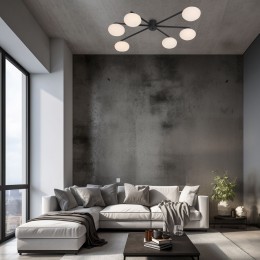 Потолочный светильник со стеклянными плафонами 70220/6 черный Eurosvet