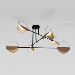 Потолочный светильник в стиле лофт 70148/6 черный/золото Eurosvet