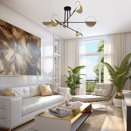 Потолочный светильник в стиле лофт 70148/6 черный/золото Eurosvet