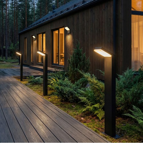 Уличный настенный светильник с датчиком движения Sensor 3000K IP54 1541 TECHNO LED черный Elektrostandard