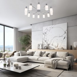 Умная потолочная люстра со стеклянными плафонами 70160/12 хром Eurosvet