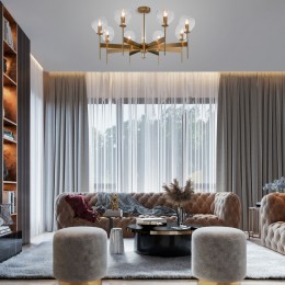 Умный потолочный светильник 60130/8 латунь Smart Eurosvet