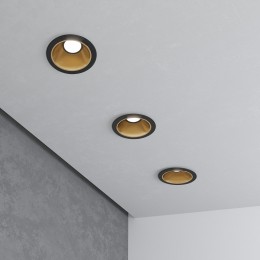 Встраиваемый светодиодный светильник 8W 4200K чёрный/золото 25081/LED Elektrostandard