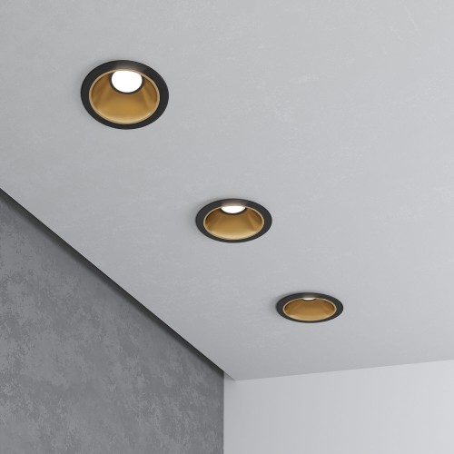 Встраиваемый светодиодный светильник 8W 4200K чёрный/золото 25081/LED Elektrostandard