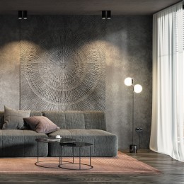 Напольный светильник с мраморным основанием 01158/2 черный Eurosvet