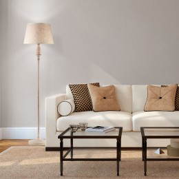 Напольный светильник с тканевым абажуром 01081/1 белый с золотом Eurosvet