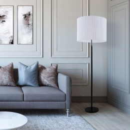 Напольный светильник с тканевым абажуром 01163/1 черный Eurosvet