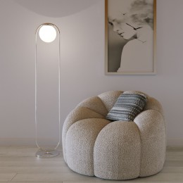 Напольный светильник со стеклянным плафоном 01139/1 / хром Eurosvet