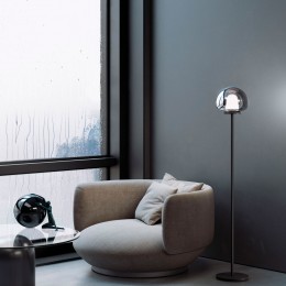 Напольный светодиодный светильник со стеклянным плафоном 90327/1 черный Eurosvet