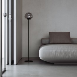 Напольный светодиодный светильник со стеклянным плафоном 90327/1 черный Eurosvet
