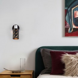 Настенный светильник с металлическим плафоном 20090/1 черный / хром Eurosvet