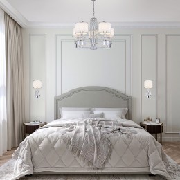 Настенный светильник с тканевым абажуром 10099/1 хром Eurosvet