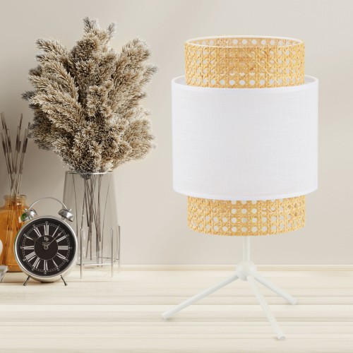 Настольный светильник с тканевым абажуром 6565 Boho White TK Lighting