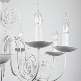 Подвесная люстра с хрусталем 60018/8 белый с золотом Eurosvet