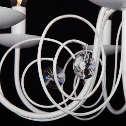 Подвесная люстра с хрусталем 60018/8 белый с золотом Eurosvet