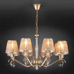 Подвесная люстра с тканевыми абажурами 60103/8 перламутровое золото Eurosvet