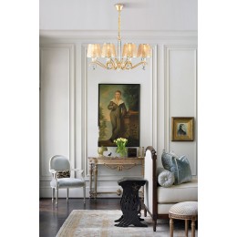 Подвесная люстра с тканевыми абажурами 60103/8 перламутровое золото Eurosvet