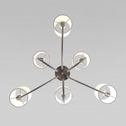 Подвесная люстра с тканевыми абажурами 60164/6 никель Eurosvet