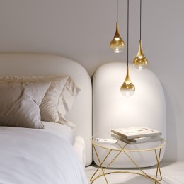 Подвесной светодиодный светильник со стеклянным плафоном 50256/1 LED золото Eurosvet