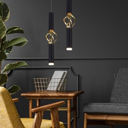 Подвесной светодиодный светильник в стиле лофт 50191/1 LED черный / золото Eurosvet