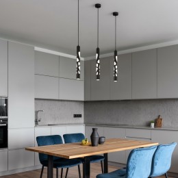 Подвесной светодиодный светильник в стиле минимализм DLR037 12W 4200K черный матовый Eurosvet