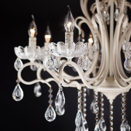 Потолочная люстра с хрусталем 12205/8 белый Eurosvet